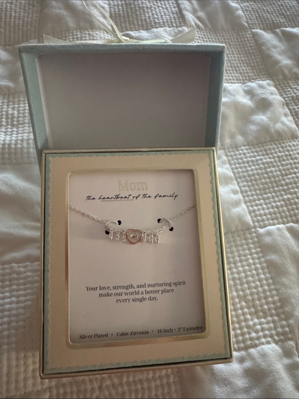 Silver-Plated "Mom" Necklace - Women Jewelry